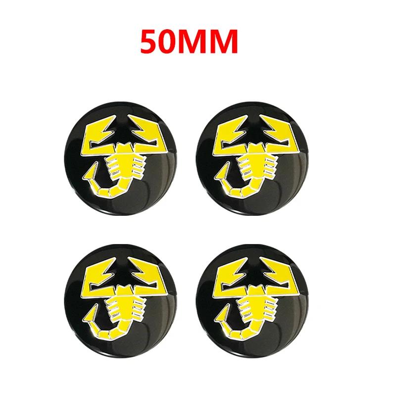 4pcs 56mm 50mm 3D logo car emblem Wheel Center Hub auto Rim refit dust-proof badge covers sticker styling accessories For FIAT