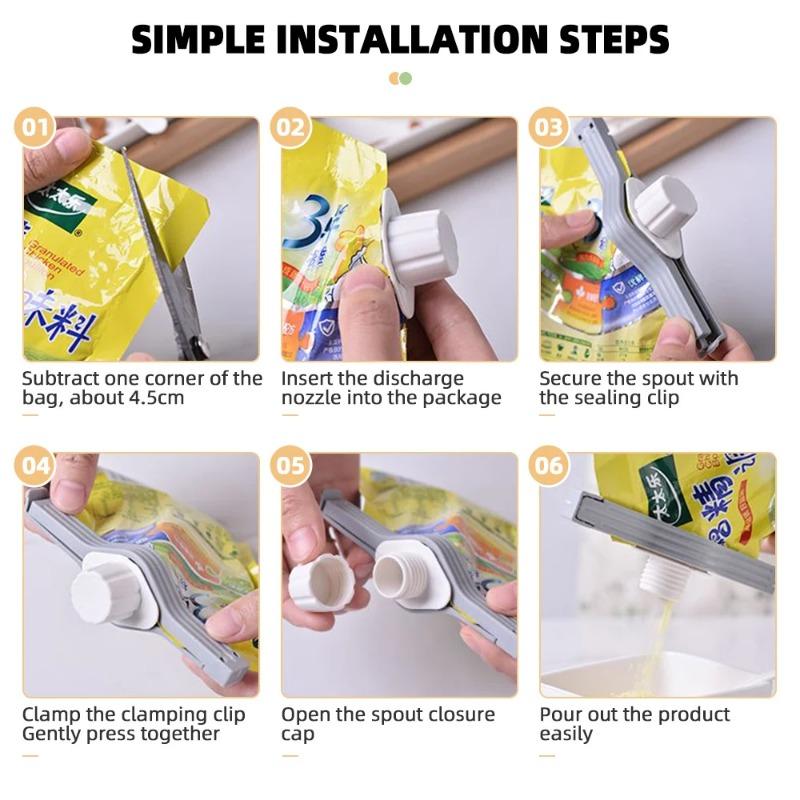 Schraubverschluss-Verschlussklammer Gewürzmilchpulver Salzbeutel-Verschlussklammer Snack-Lebensmittelkonservierungspaket-Aufbewahrungsklammer Küchenzubehör