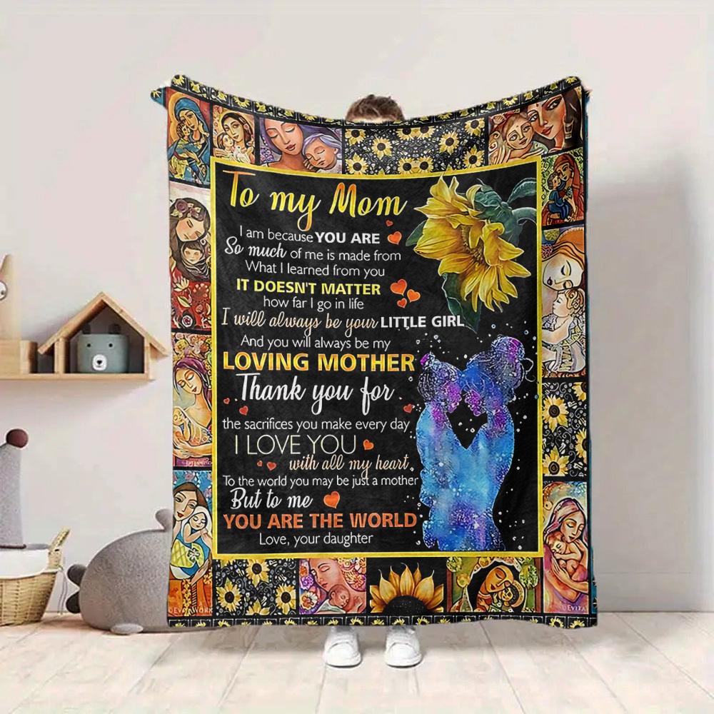 1pc Mom Appreciation Envelope Blanket, Lightweight Flannel Throw For Sofa, Bed, Travel, Camping, Livingroom, Office, Couch, Chair