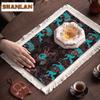 Brocade Embroidery Horse Tea Table Mats Zen Bowl Pot Mat Drink Coaster Household Dinner Table Cloth Mat Teaware Collection Craft