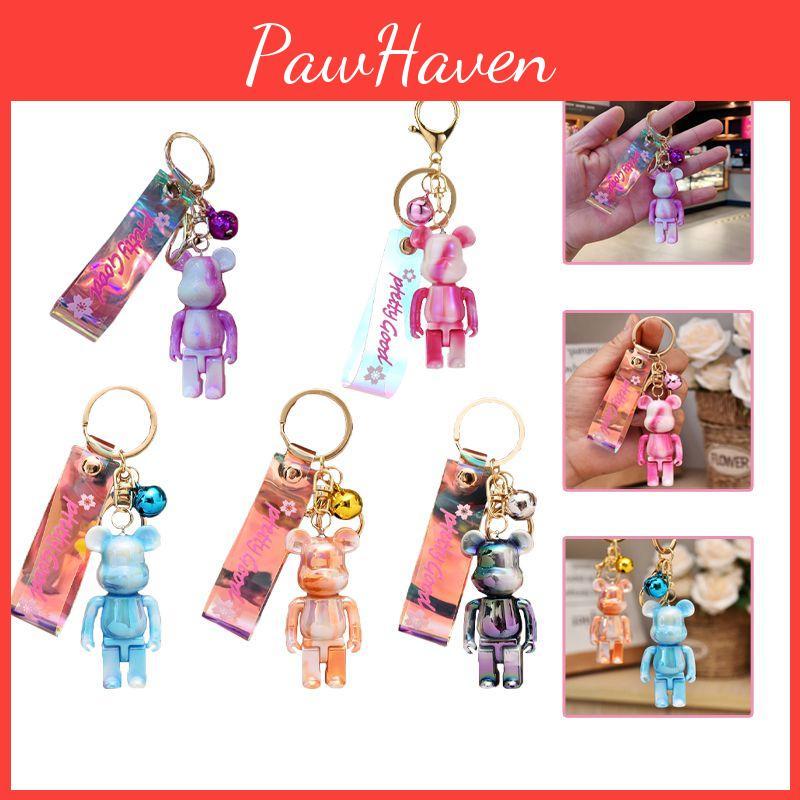 Adorable Acrylic Bear Keychain Car Pendant Gift For Family And Friends
