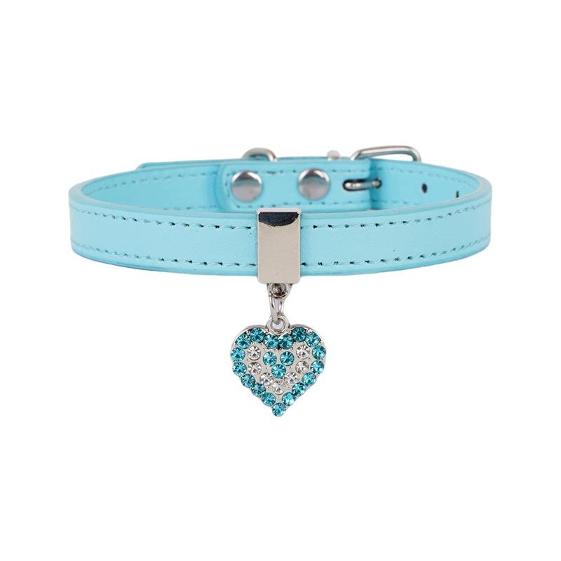 New Cute Pet Collar with Heart Pendant and Safety Buckle for Dogs and Cats