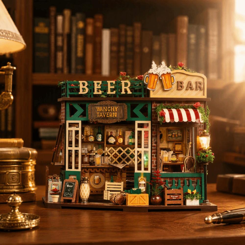 Montage erforderlich 3D Buchstützenmodell Holz Miniatur Puppenhaus Bausatz Für Bücherregal Dekoration