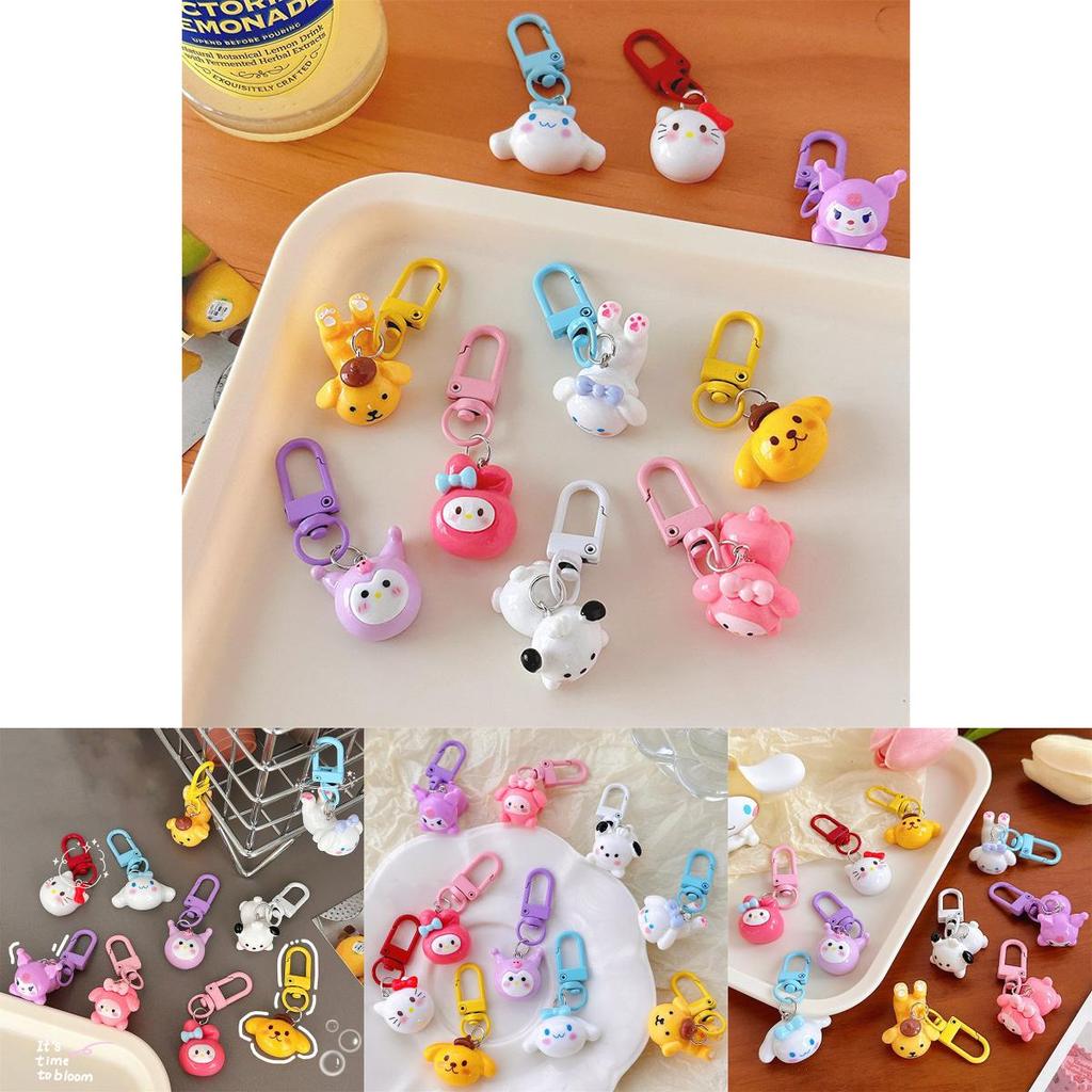 Lovely Cartoon Round Face Keychain Pendant Japanese Style Sweet And Cute Girl Heart Bookbag Accessory Bff Gift