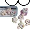 Cute Candy Handmade Fabric Mushroom Hair Clip with Sweet Bag Packaging