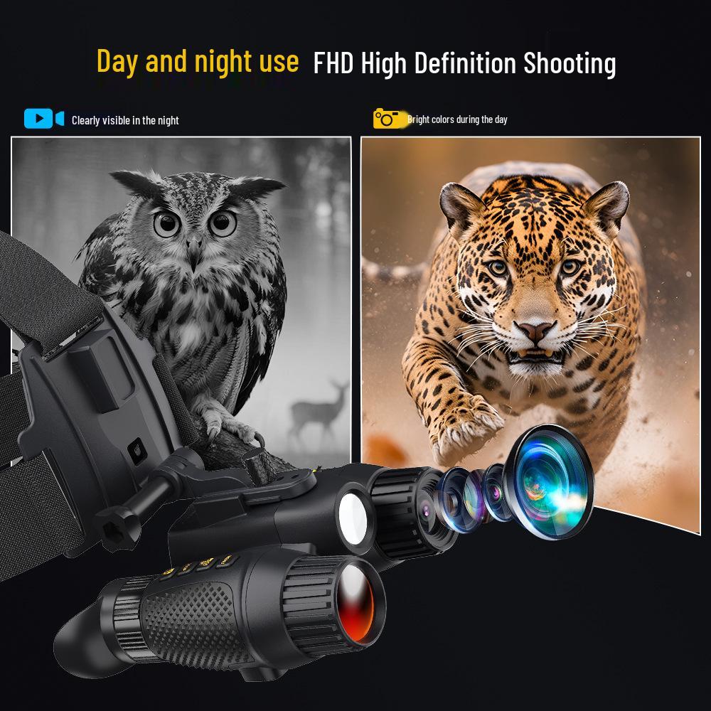 Binocolo Digitale HD con Visione Notturna 3D Montato sulla Testa e Fotocamera per Telescopio