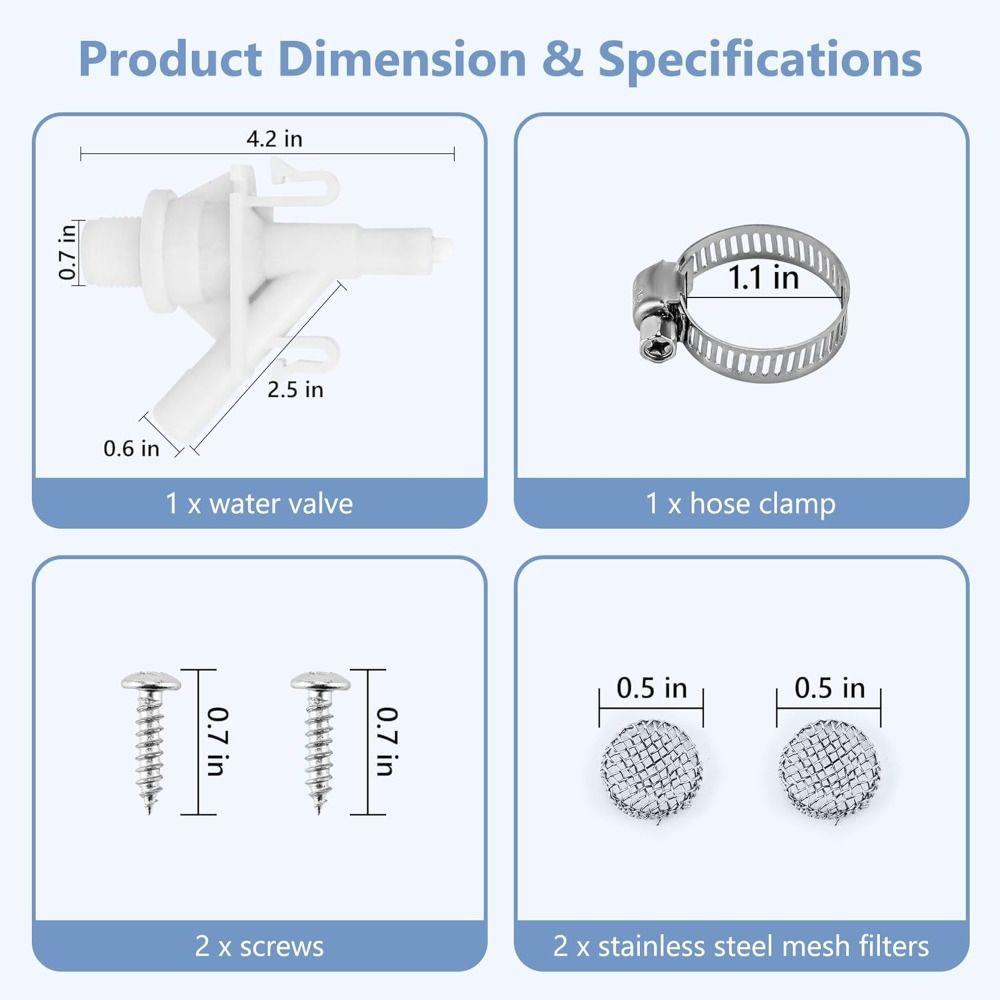 Stainless Steel water valve kit DIY Pedal flush Toilets valve for 385311641/Dometic