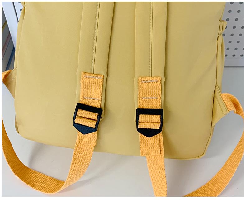 Korean Style Solid Color Nylon Lightweight Backpack - Versatile Casual Schoolbag for Students 2025, Unisex