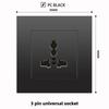 British 13A Socket with USB-C Fast Charging, Hong Kong & Macau Version, Black 3-Hole Square Pin 86 Panel