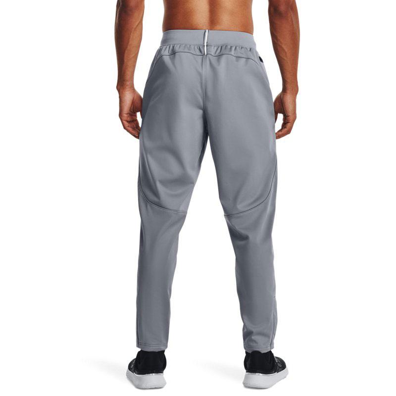 Under Armour Unstoppable Solid Color Elastic Waist Straight Leg Training Knit Pants Men Pants Gray 1379804-035