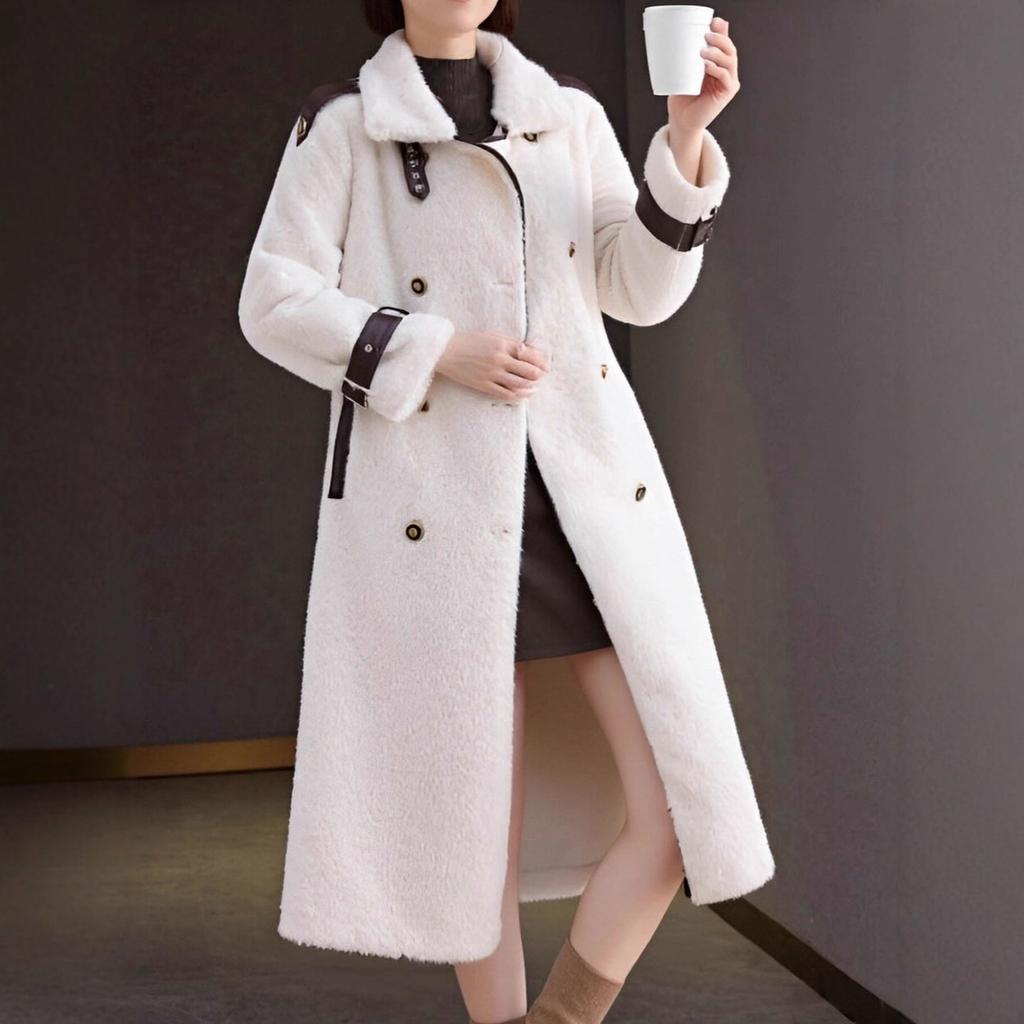 Light luxury high-end coat women's winter new fur integrated year imperial sister fan imitation leather coat coat