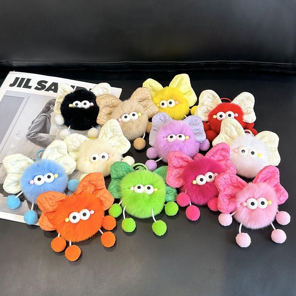Cute Rabbit Rex Bow Briquettes Elf Action Bag Hanging Cartoon Plush Toy Keychain
