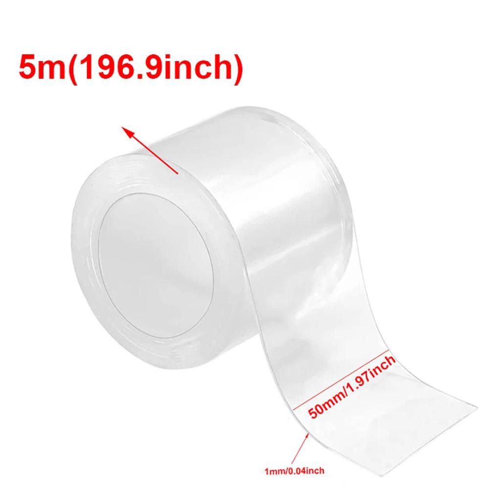 1M10M Fita Adesiva Dupla Face Ultrarresistente Fita Dupla Face Transparente Lavável Tiras Fita de Montagem para Decoração
