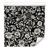 Wallpaper Black and White Flowers Graphite, Gray and Black 50x1000
