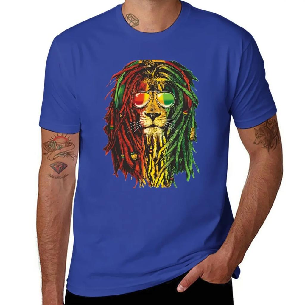 Bob Marley Rasta Lion Art for Reggae Lover T-Shirt funnys Blouse aesthetic clothes new edition mens clothing