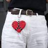 Portachiavi a Forma di Cuoio Punk Gotico Ciondolo per Borsa Creativo Borchie Cuore Fascino per Borsa Accessorio da Appendere