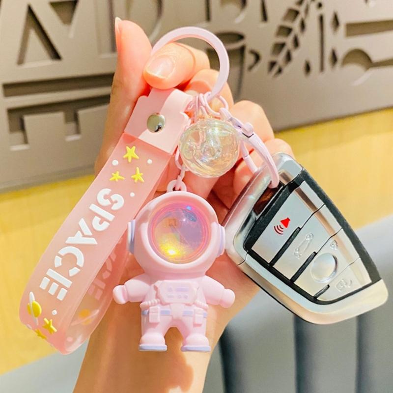 Fashion Space Astronaut Keyring Sunset Projector Light Keychain Pendant Female Couple Bag Ornament Keychains Gifts