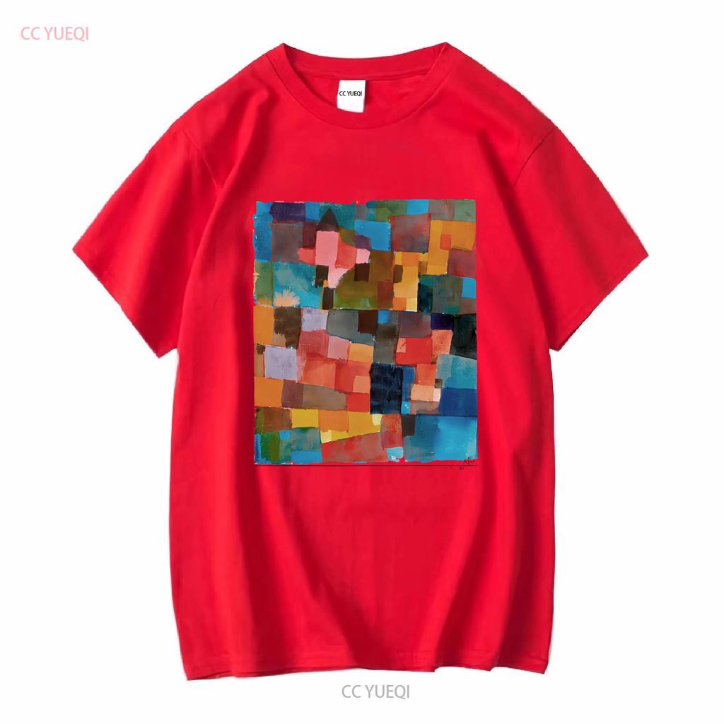 Paul Klee Raumarchitecturen Auf Kalt Warm Artwork T Shirt long or short sleeves vintage Washed Stylish graphic homme Unisex