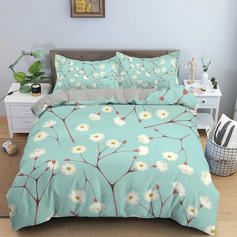 

3D Printed Tropical Leaves Bedding Set Blue Duvet Cover Double Twin Full Queen King Adult Kids Bedclothes Quilt Cover 135x200cm
