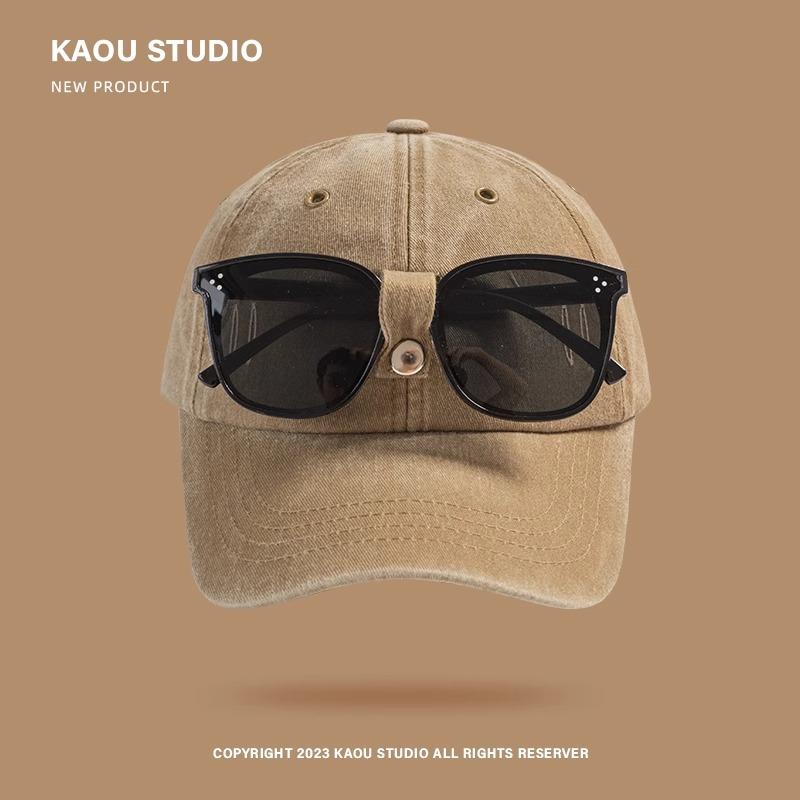 New Cat Ears Sunglasses Baseball Cap Y2K Cotton Washed Pilot Snapback Caps Gorras Women And Men Outdoor Sunshade Sun Hats Unisex
