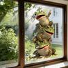 Cute Animal Window Cling Removable Cartoon Squirrel Raccoon Frog Panda Fox Glass Decals for Home Classroom Office Kids' Room Decor