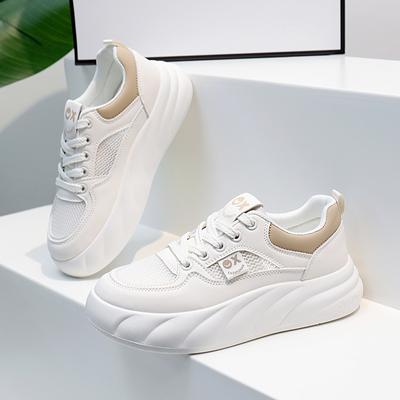 Fashion 2024 New Korean Breathable Mesh Student Sports Shoes Spring and Autumn Women's Low Cut Thick Sole Casual Board Shoes Sneakers