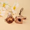 Triangle Wood Lid Car Air Freshener Pendant with Crystal Bead Tassel - Essential Oil Aromatherapy Odor Eliminator.