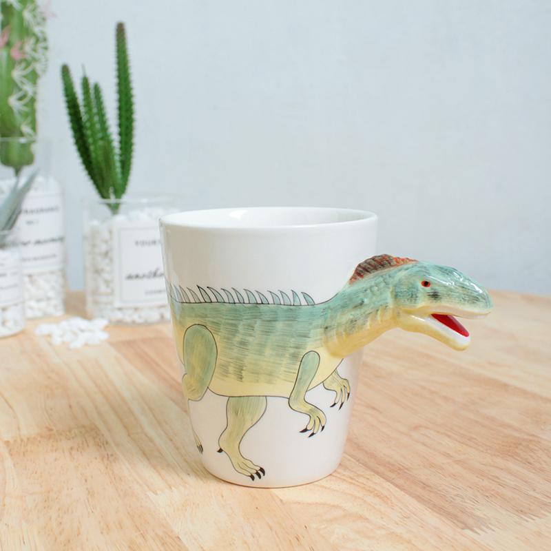 Dinosaur Shape Water Cup 3D Stereoscopic Animal Ceramic Coffee Cup Office Afternoon Tea Mug Breakfast Milk Mug Home Decoration