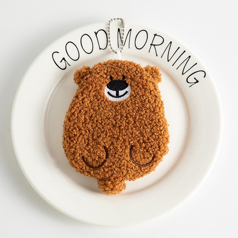 Kawaii Bear Plush Coin Bags Purse For Women Girls Pocket Money Pouch Students Mini Id Credit Card Holder Earphone Storage Bag