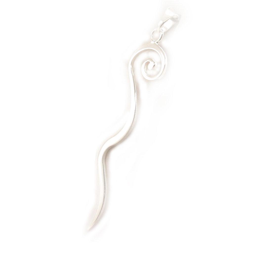 Les Trésors De Lily [D7301] - Anhänger Silber 'Kalligraphie' versilbert - 13x60 mm