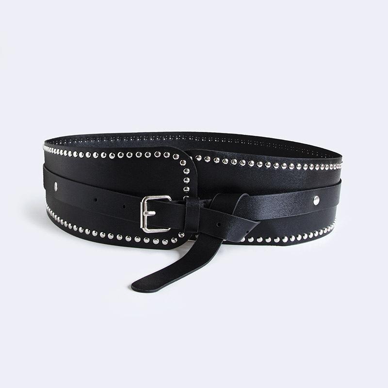 All-match Fashion Casual Women's Waist Seal Rivet Temperament Dress Clothing Accessories Belt Women's Wide Waist Seal