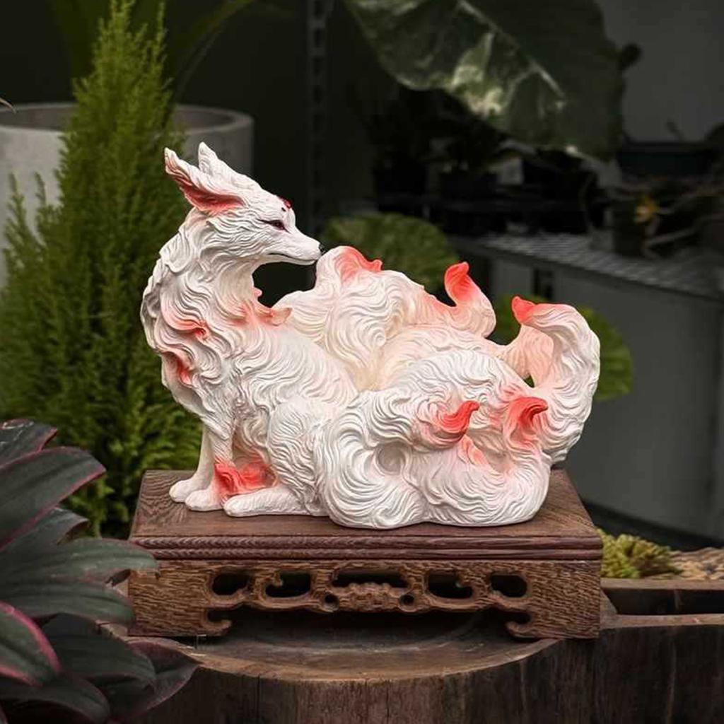Nine Tailed Ornament Small Nine Tailed Spirit Buddha Hall Statue Home Decoration Desktop Ornament