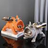 Heimdekoration Hübsche Bulldogge Statue Hunde Statue Tablett Serie Multifunktionale Aufbewahrung Heimdekoration Geschenk für Freunde
