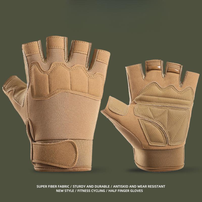 Tactical Half-finger Gloves Military Fans Men and Women Outdoor Sports Mountaineering and Cycling Training Field Anti Slip Performance Fitness Gloves