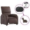Electric Recliner Chair Brown Faux Leather