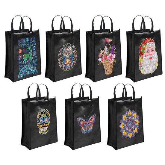 1 Set Diamond Painting Tote Bag Durable DIY Colorful Rhinestones Handbag Kit