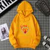 Love Fire Graphic Print Hoodie Pure Cotton High Quality Loose Shoulder Hooded Sweater Trend Fashion Sweatshirt