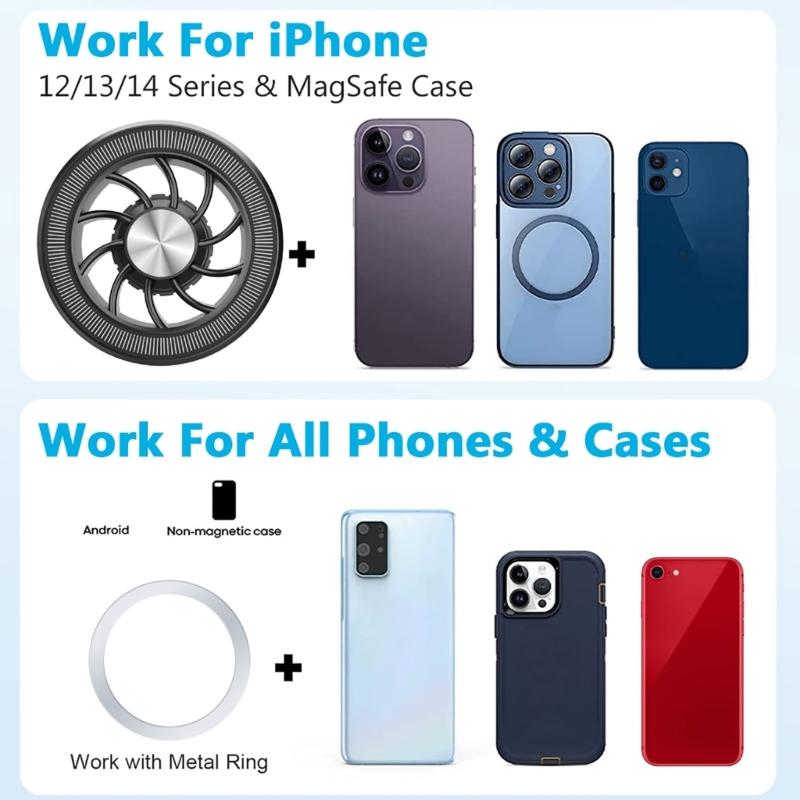 Magnetic Phone Mount for Vehicle Cup Holder Easy One Handed Operation Phone Stand Supports for 3 to 7 Inch Smartphones