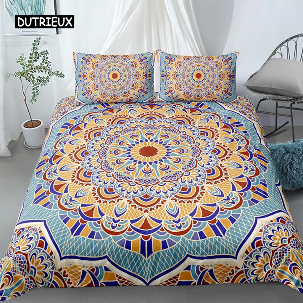 Vibrant Stylish King Queen Full Double Twin Comforter Quilt Mandala Bohemian Bedspreads Bed Sets Polyester