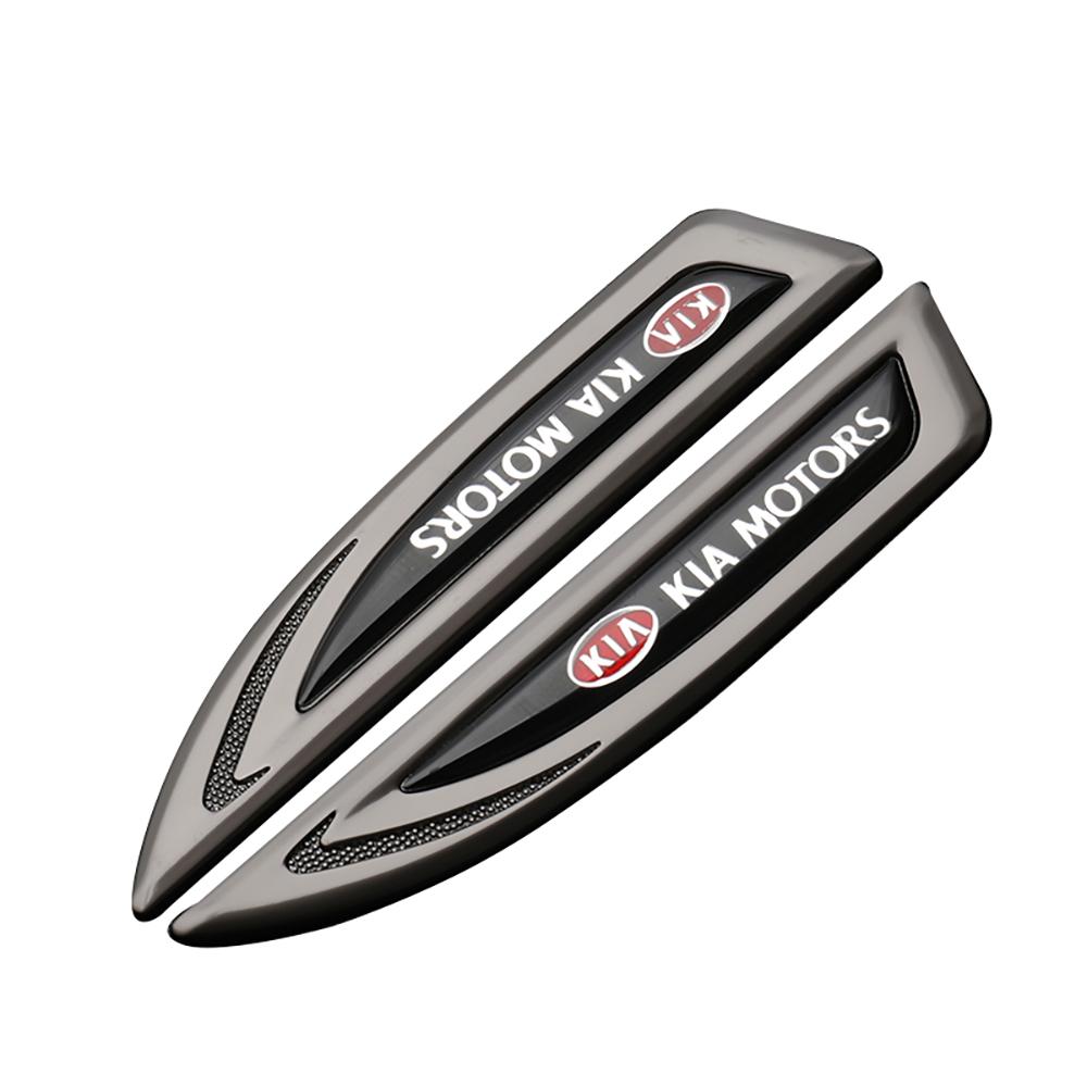 2026 Hot Car Sticker 2Pcs Car Styling Side Door Body Fender Knife Badge Metal Stickers Decoration For Kia Sportage 3 Rio K2 Ceed
