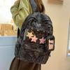 Dot Star Printed Schoolbag Women's Large Capacity Backpack with Coin Purse