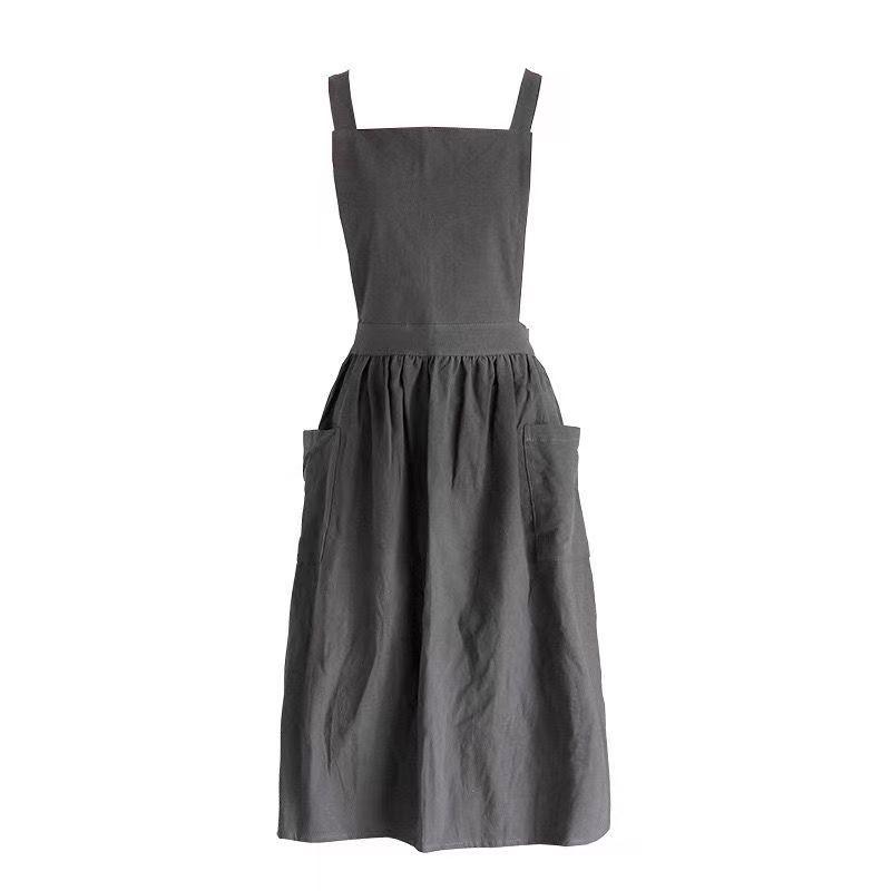 Korean-Japanese Academy Style Barista Apron: Pure Cotton Artistic Workwear for Restaurant & Florist Staff