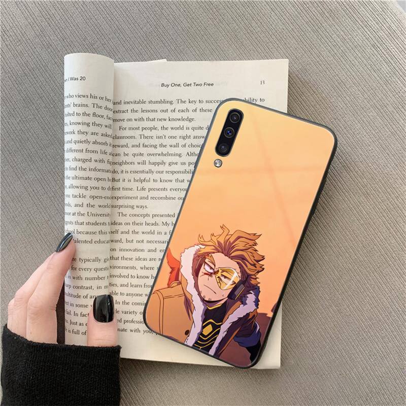 Pouzdro na telefon Anime MHA Hawks BNHA pro Samsung Galaxy A51 A71 A52 A12 A50 A32 A21S A70 A31 A21 A11 A12 M31 A02