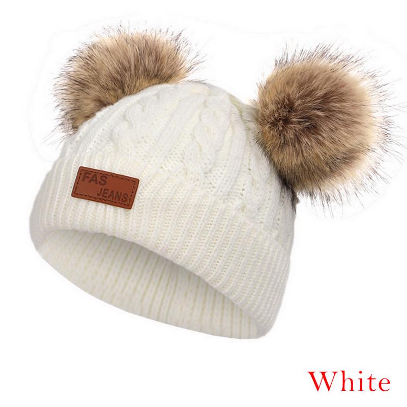 Red Longay Kids Baby Girl Boy Hairy Ball Keep Warm Winter Fur Ball Knitted Wool Hemming Hat Red Longay Kids Baby Girl Boy Hairy Ball Keep Warm Winter Fur Ball Knitted Wool Hemming Hat