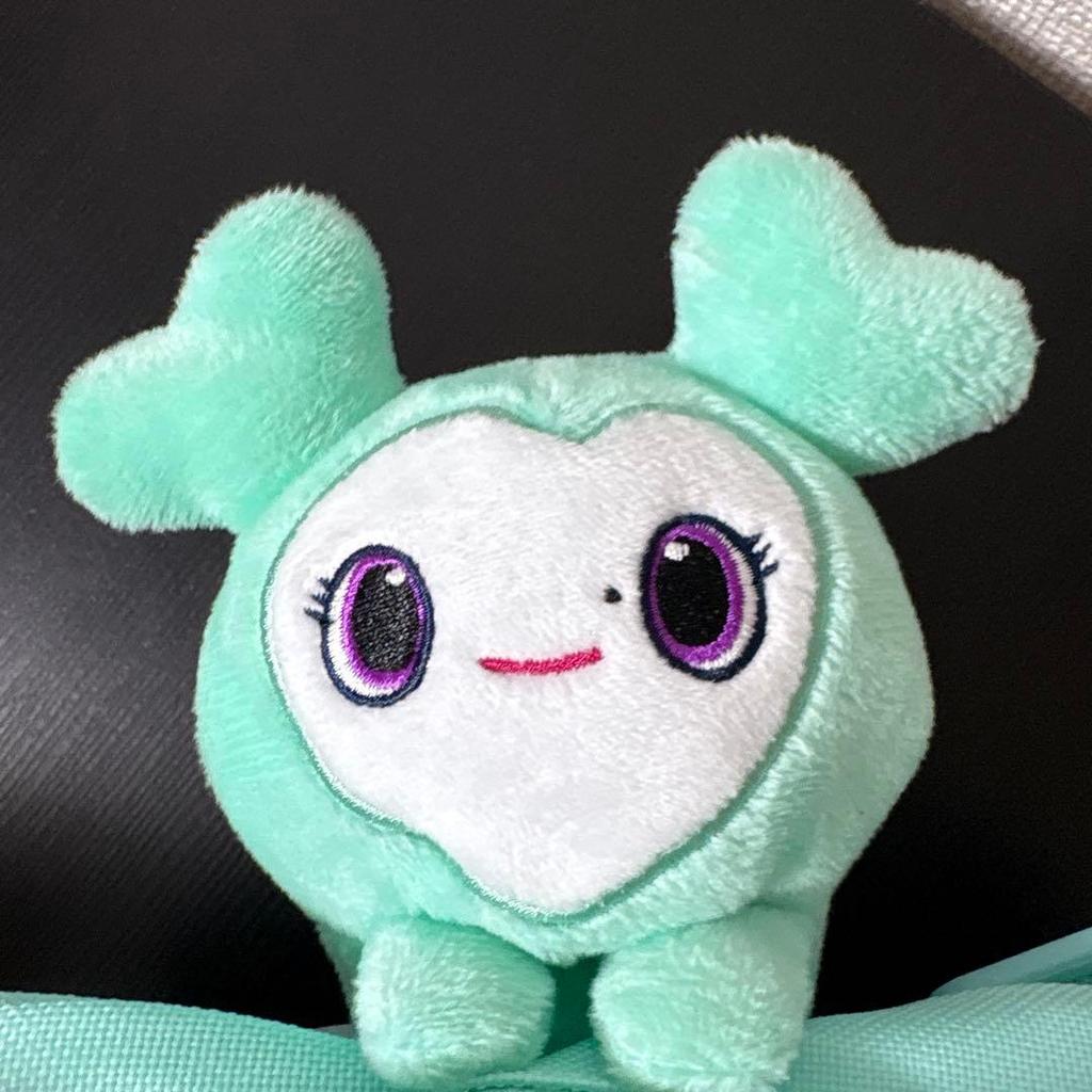 [USED] Mint green heart-shaped bag with plush toy
