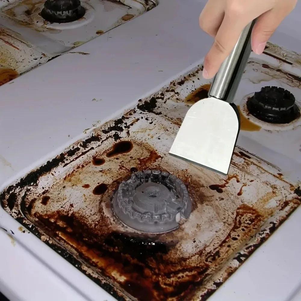Kitchen, bathroom and household use, multi-functional cleaning scraper, durable metal stainless steel glue remover 1 pc