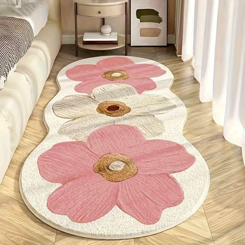 Cross-border Flower Imitation Cashmere Rug for Home, Living Room, Sofa, Bedroom, and Bedside