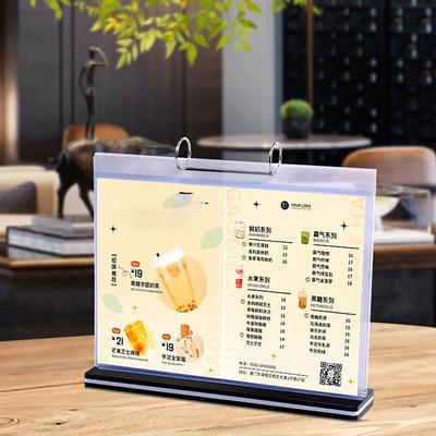 Pageable Pocket Display Waterproof Paper Menu Display Stand Clear Flip Menu Stand  Table