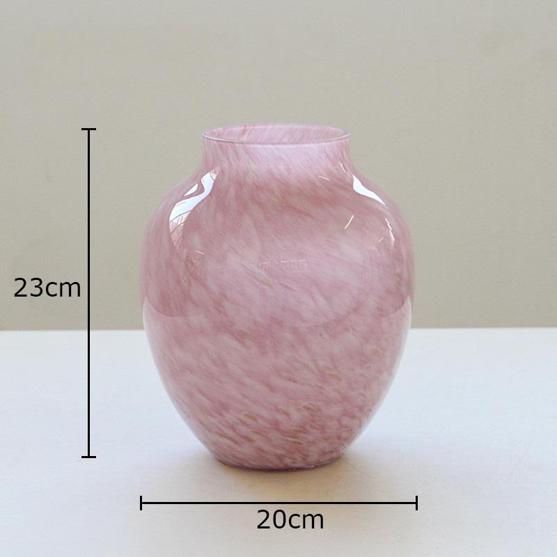 

Pink Gradient Glass Vase Plant Pots Table Decoration Artificial Flowers Decorative Floral Arrangement Vases Room Aesthetic Decor