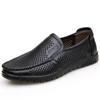 New Summer Men's Sandals Leather Soft Bottom Hollow Casual Leather Men's Top Layer Cowhide Hole Loafers Luxury Leather H893